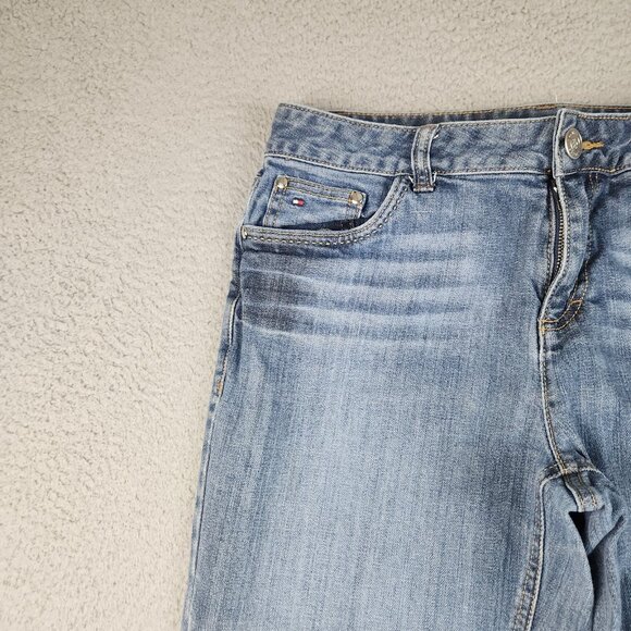 Tommy Hilfiger Jeans Womens 6R Blue Bootcut Whiskered Mid Rise Denim Pants 28x30 - Picture 6 of 9